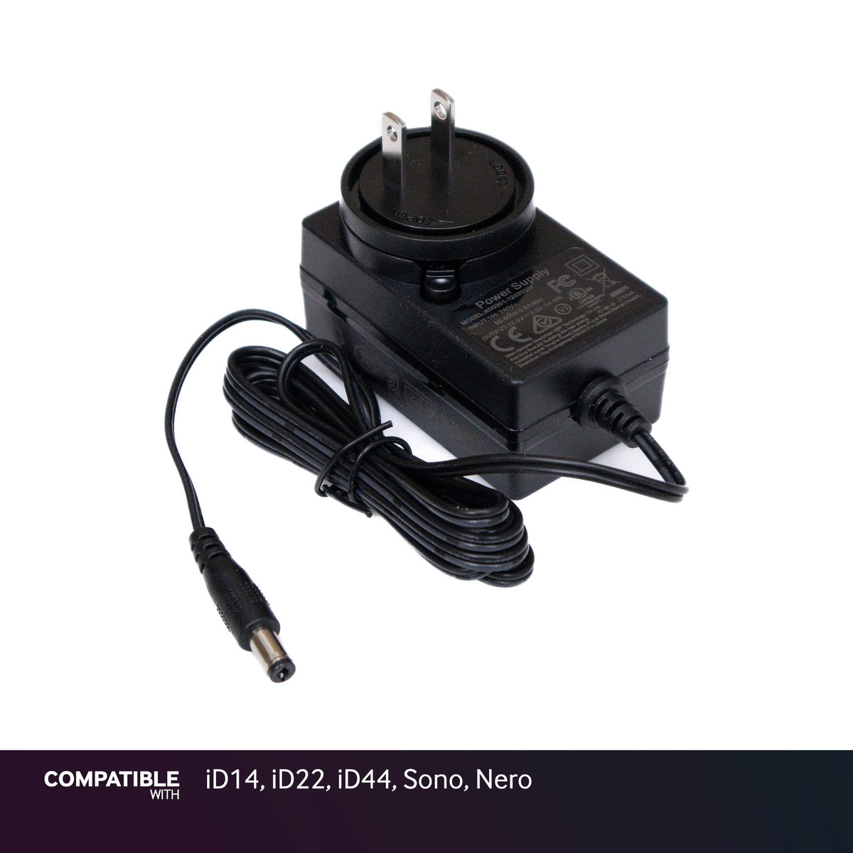 Audient Power Supply Adapter for iD14, iD22, iD44, Sono, Nero