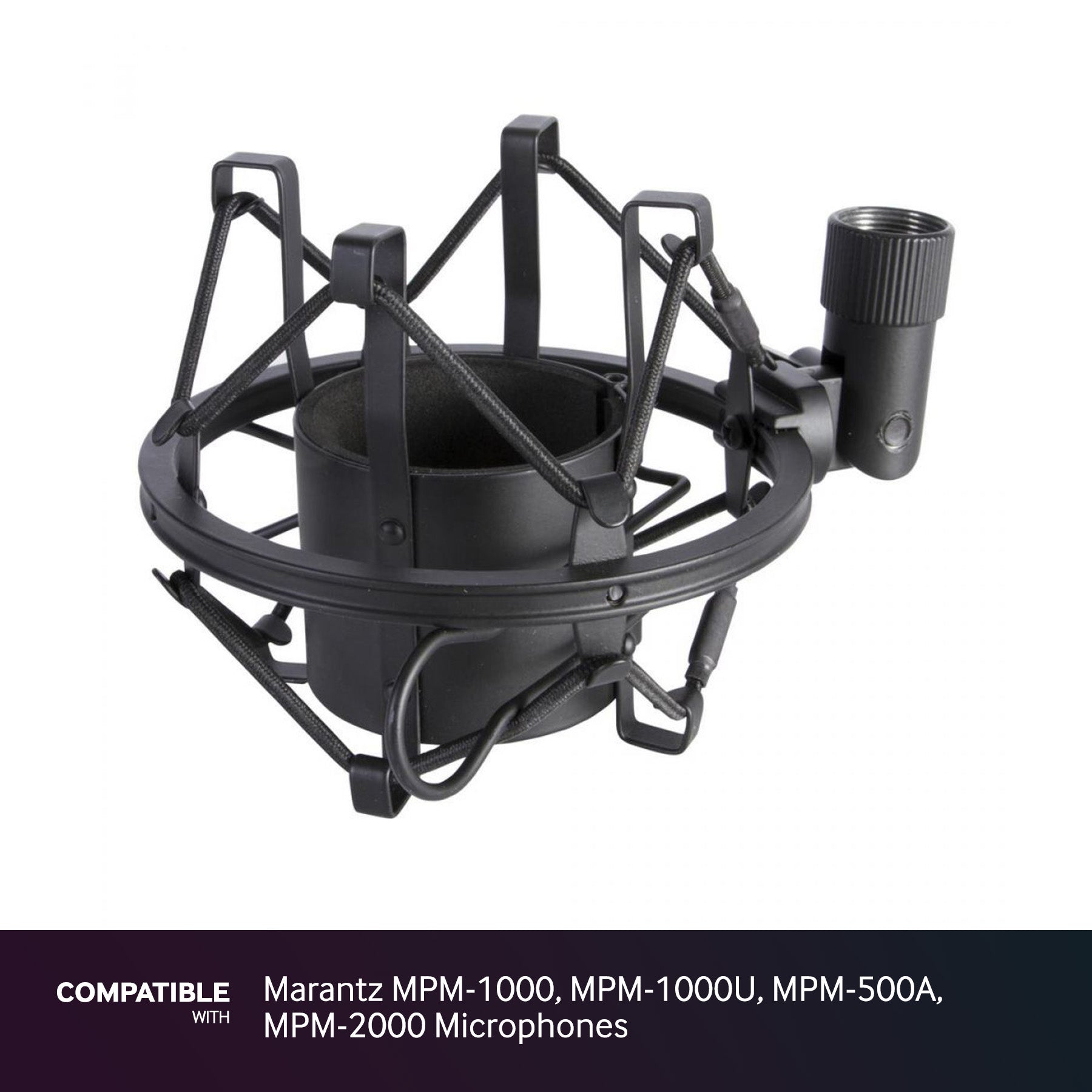 Black Shock Mount fits Marantz MPM-1000, MPM-1000U, MPM-500A, MPM