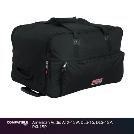 Gator Rolling Speaker Bag for American Audio ATX-15W, DLS-15, DLS-15P, PXI-15P