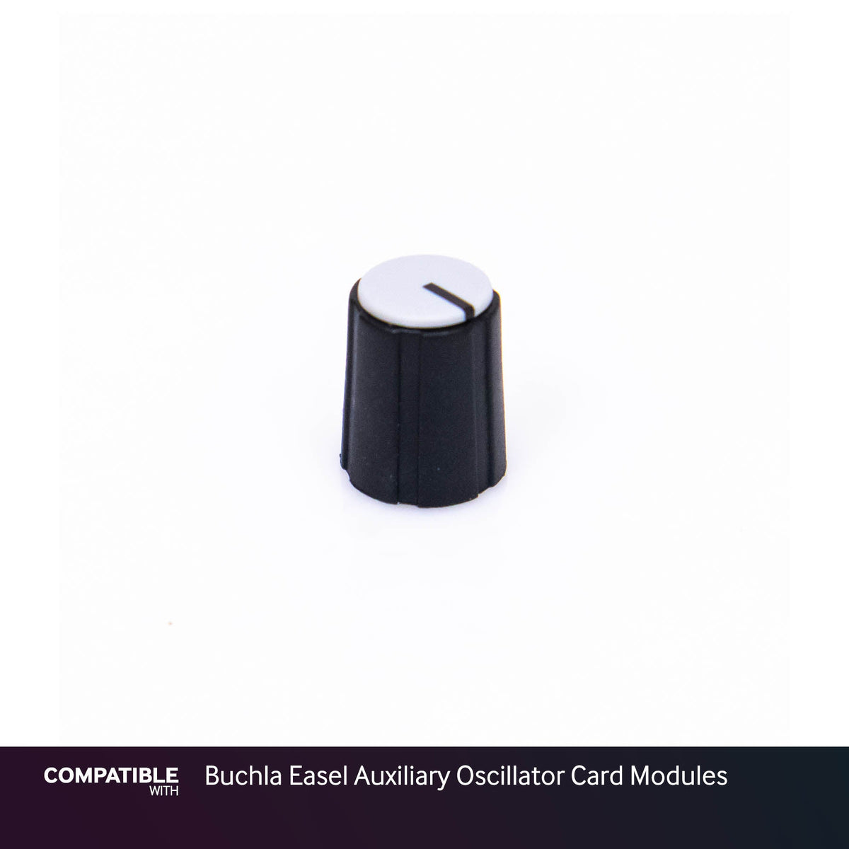 9mm Black D-Shaft Knob with Gray Cap for Buchla Easel Auxiliary Oscillator Card Modules