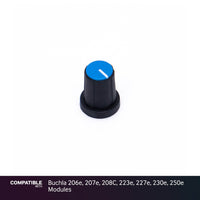 9mm Black Knob with Blue Cap for Buchla 206e, 207e, 208C, 223e, 227e, 230e, 250e Modules