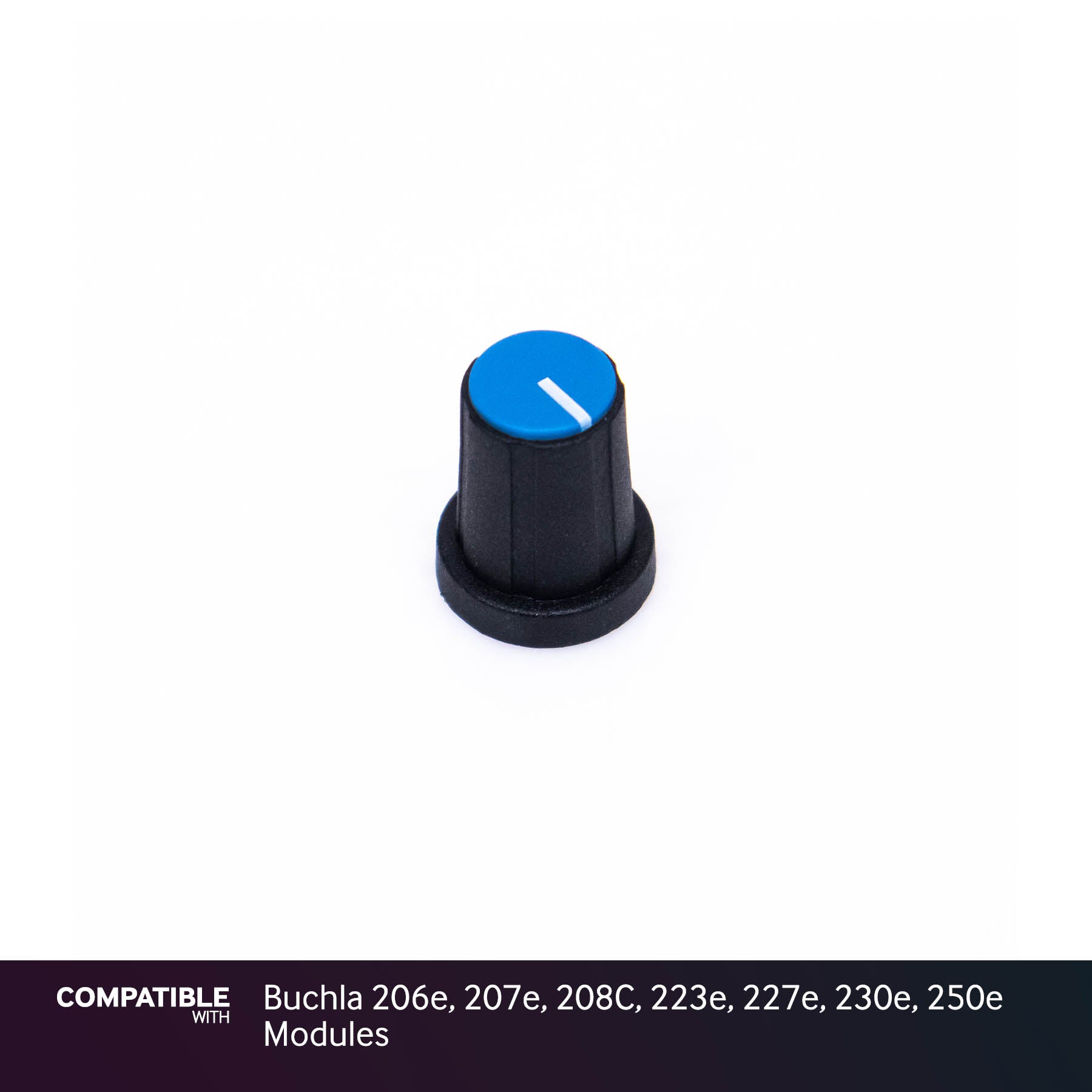 9mm Black Knob with Blue Cap for Buchla 206e, 207e, 208C, 223e, 227e, 230e, 250e Modules