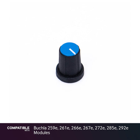 9mm Black Knob with Blue Cap for Buchla 259e, 261e, 266e, 267e, 272e, 285e, 292e Modules