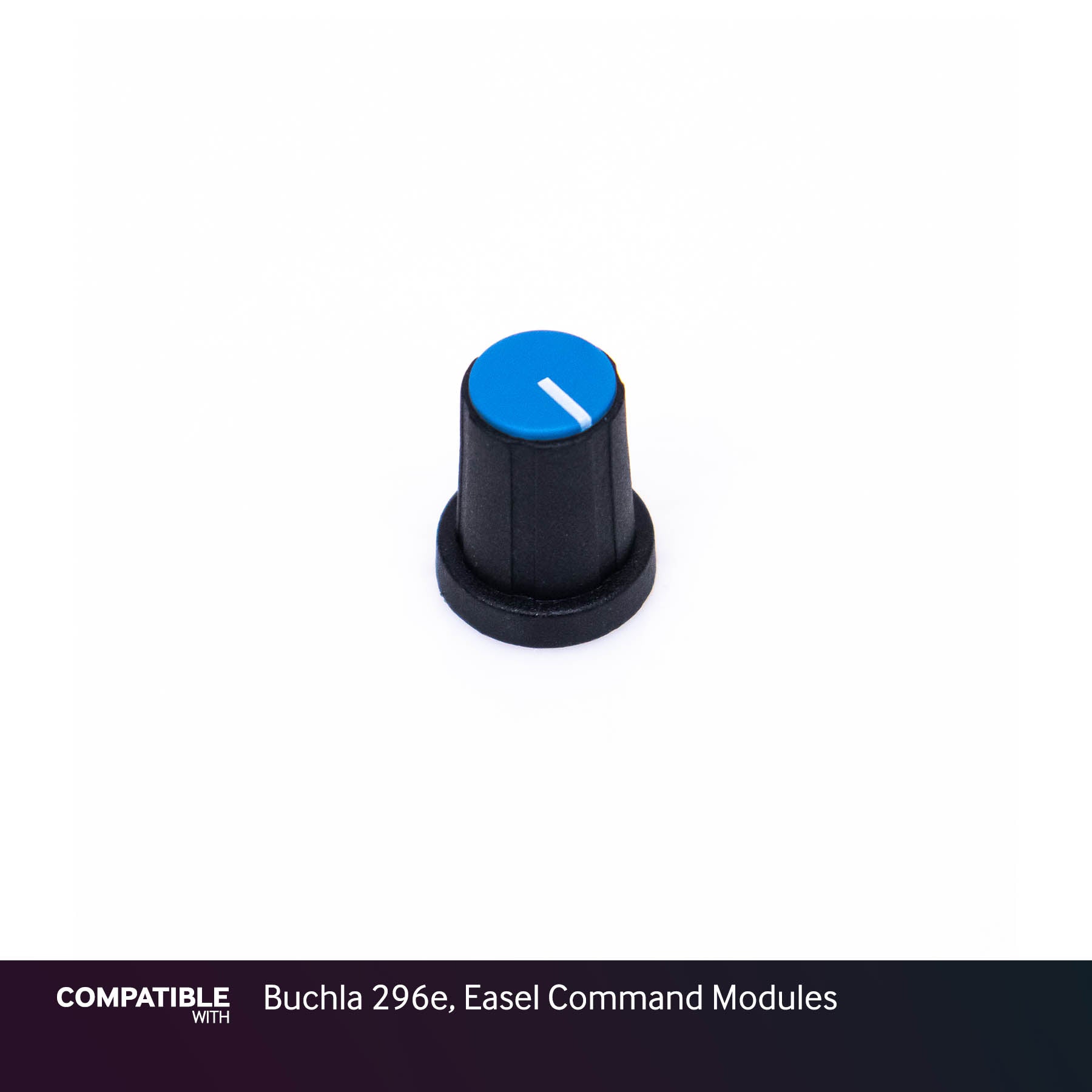 9mm Black Knob with Blue Cap for Buchla 296e, Easel Command Modules