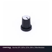 9mm Black Knob with Gray Cap for Buchla 297, 207e, 227e, 281e, 296e Modules