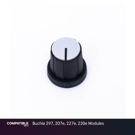 15mm Black Knob with Gray Cap for Buchla 297, 207e, 227e, 230e Modules