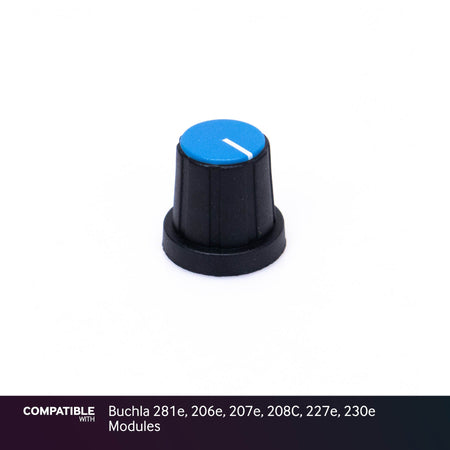 15mm Black Knob with Blue Cap for Buchla 281e, 206e, 207e, 208C, 227e, 230e Modules