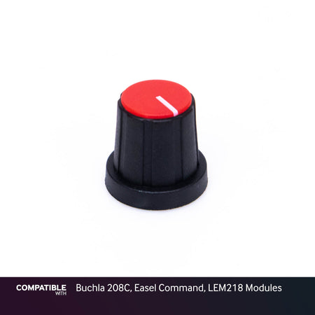 15mm Black Knob with Red Cap for Buchla 208C, Easel Command, LEM218 Modules