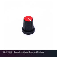 9mm Black Knob with Red Cap for Buchla 208C, Easel Command Modules