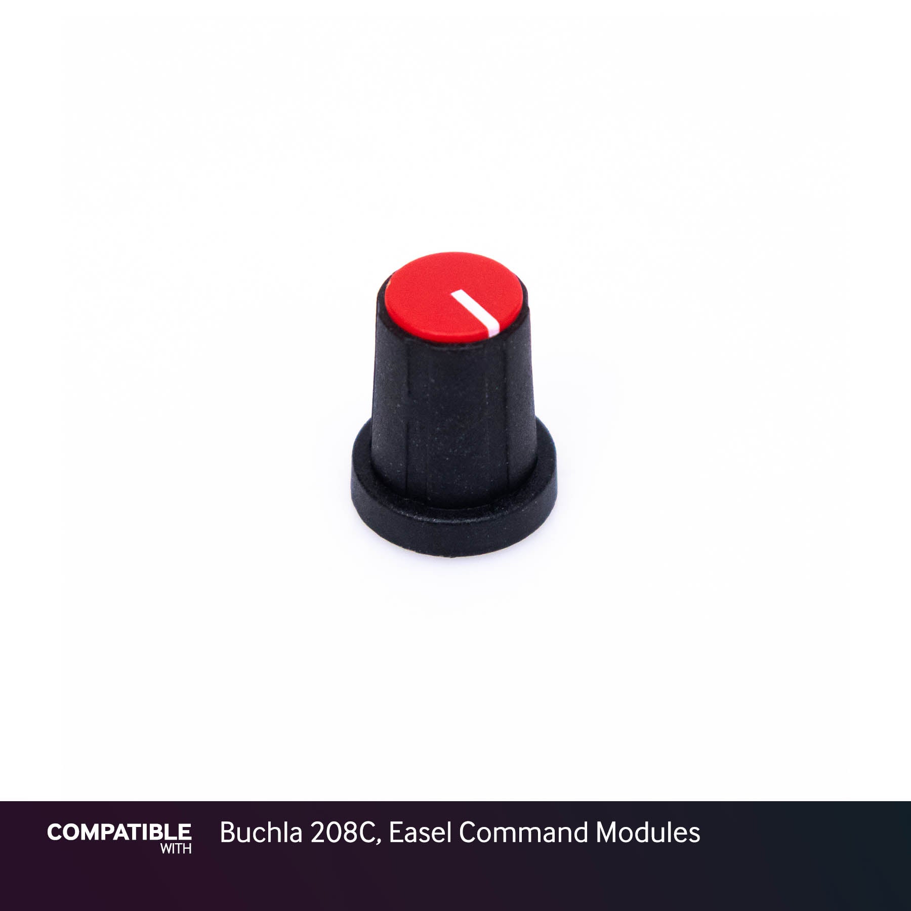 9mm Black Knob with Red Cap for Buchla 208C, Easel Command Modules