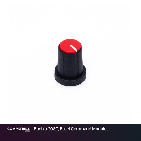 9mm Black Knob with Red Cap for Buchla 208C, Easel Command Modules