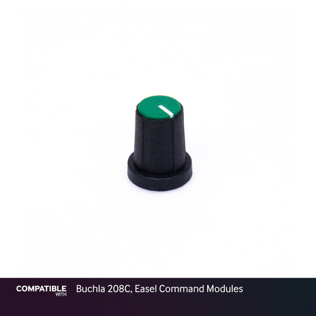 9mm Black Knob with Green Cap for Buchla 208C, Easel Command Modules