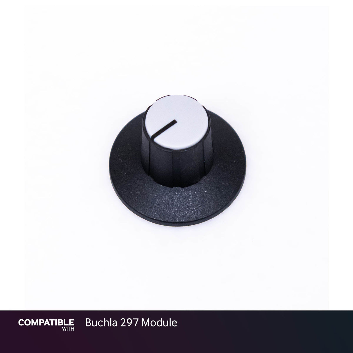 Black Dial D-Shaft Knob with Gray Cap for Buchla 297 Module