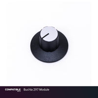 Black Dial D-Shaft Knob with Gray Cap for Buchla 297 Module