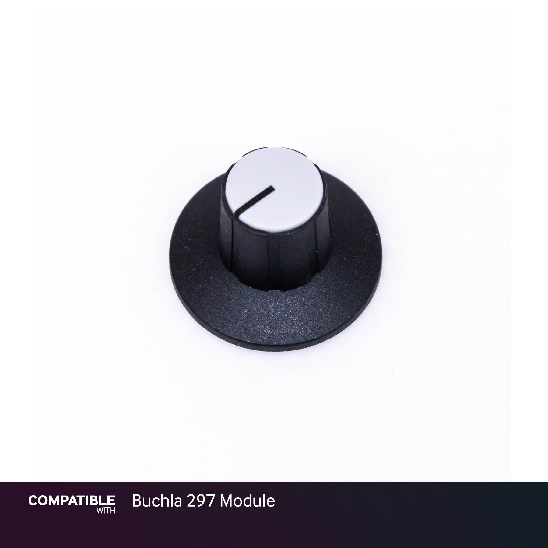 Black Dial D-Shaft Knob with Gray Cap for Buchla 297 Module
