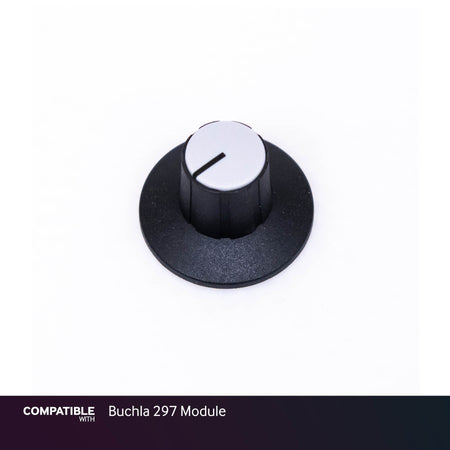 Black Dial D-Shaft Knob with Gray Cap for Buchla 297 Module