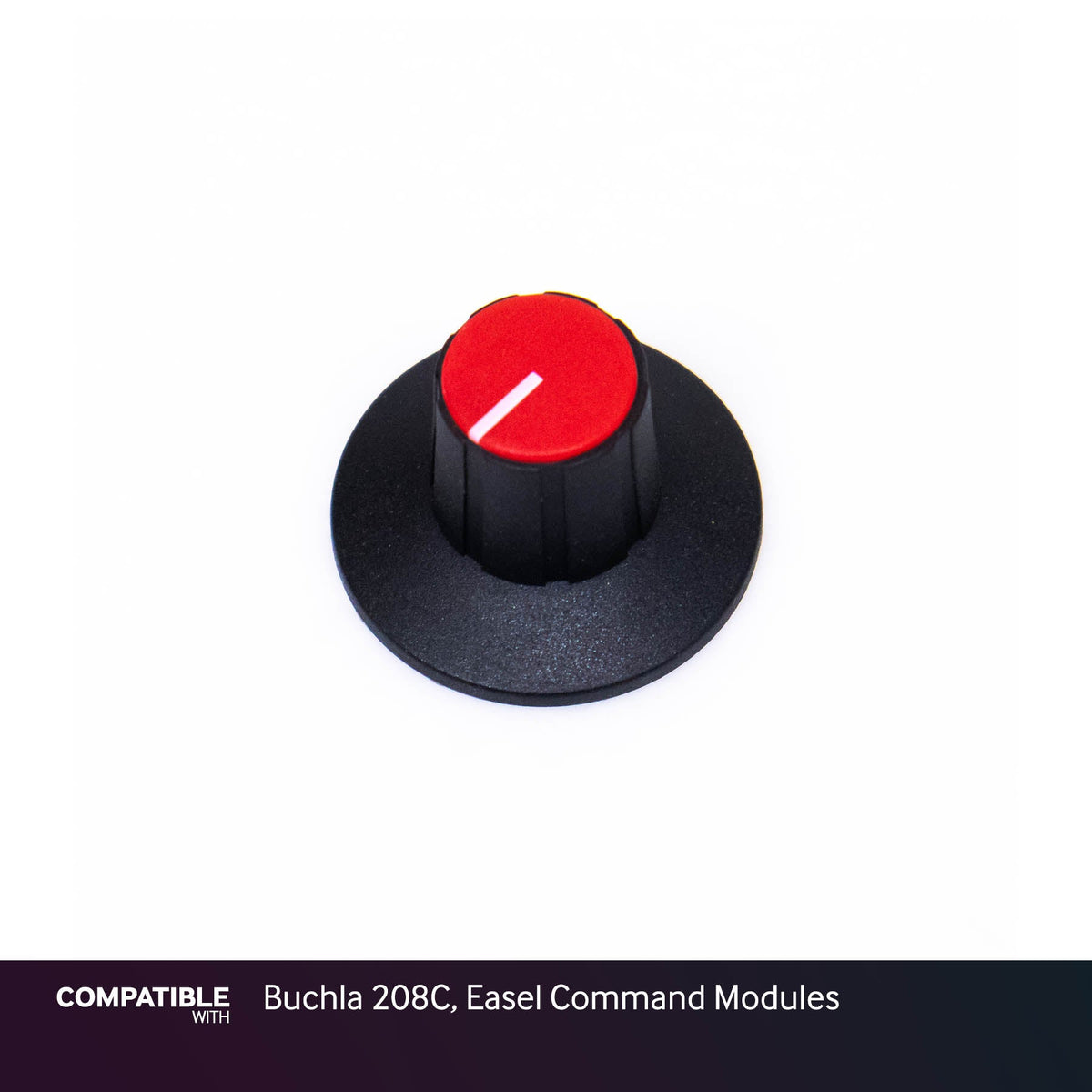 Black Dial D-Shaft Knob with Red Cap for Buchla 208C, Easel Command Modules