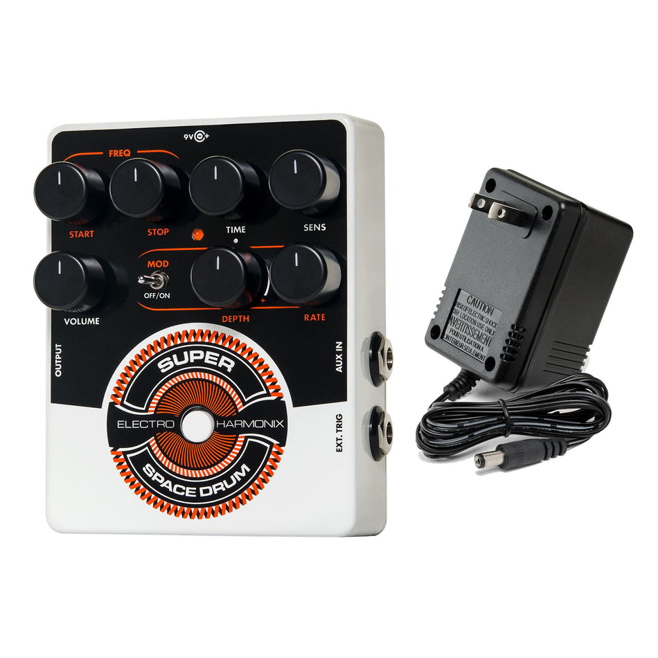 Electro-Harmonix Super Space Drum Analog Drum Synthesizer Guitar Effects Pedal with Power Supply