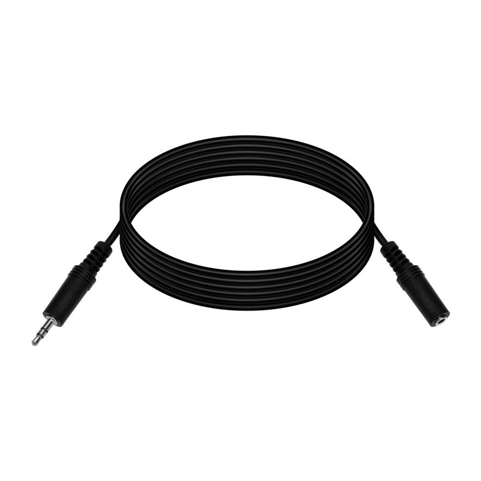 Monoprice Black 1/8" Male to 1/8" Female Headphone Extension Cable, 12-foot