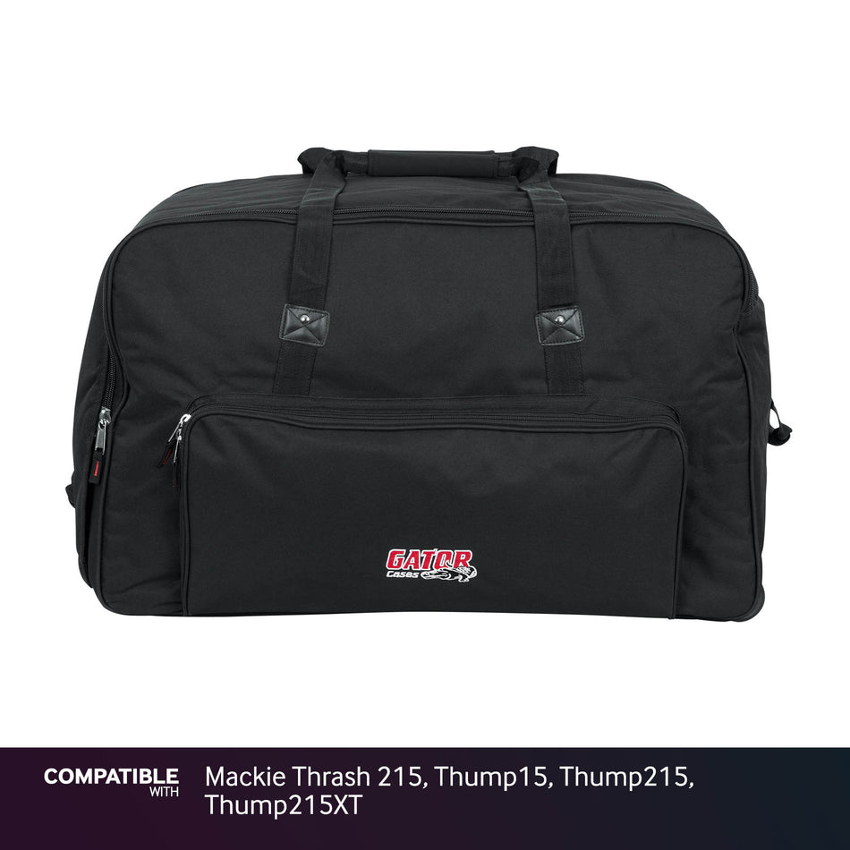 Gator Rolling Speaker Bag for Mackie Thrash 215, Thump15, Thump215, Thump215XT