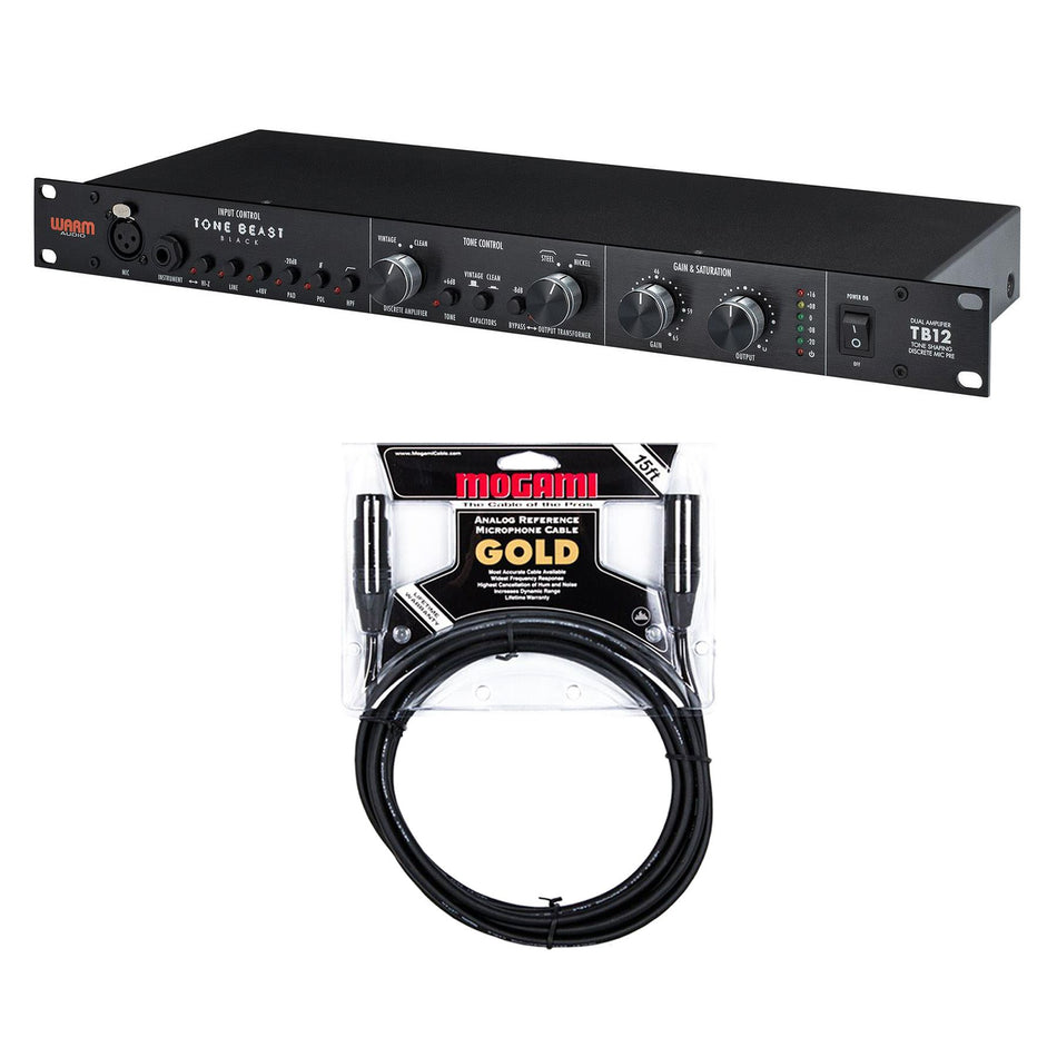 Warm Audio TB12 Tone Beast Black Preamp Bundle with Mogami Gold Studio XLR Cable