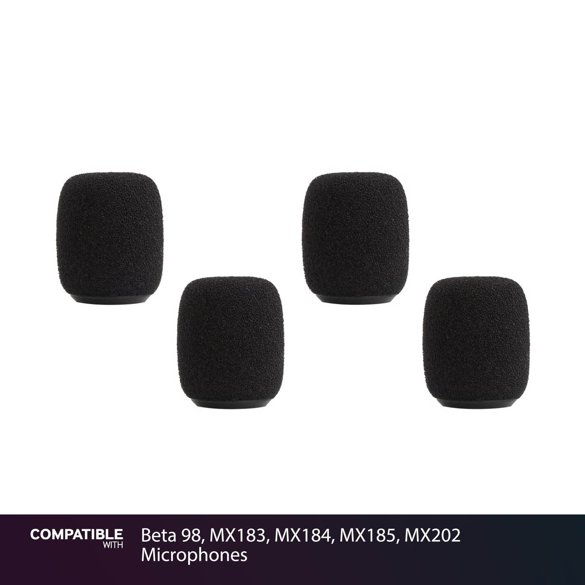 Shure Snap-Fit Windscreens (4-Pack) for Beta 98, MX183, MX184, MX185, MX202 Microphones