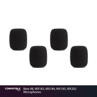 Shure Snap-Fit Windscreens (4-Pack) for Beta 98, MX183, MX184, MX185, MX202 Microphones