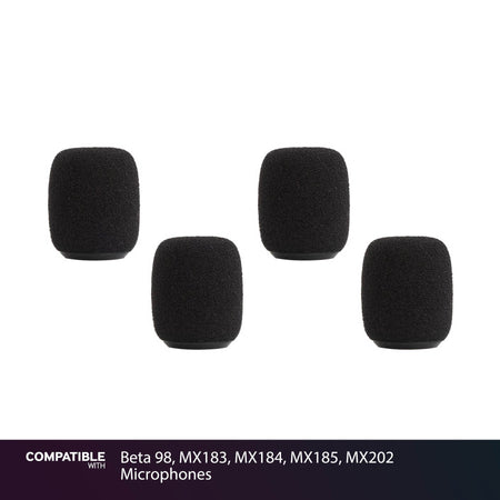 Shure Snap-Fit Windscreens (4-Pack) for Beta 98, MX183, MX184, MX185, MX202 Microphones