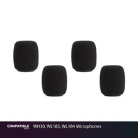 Shure Snap-Fit Windscreens (4-Pack) for WH30, WL183, WL184 Microphones