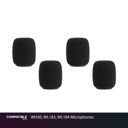 Shure Snap-Fit Windscreens (4-Pack) for WH30, WL183, WL184 Microphones