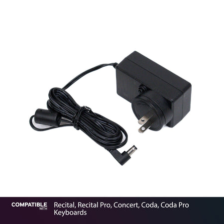 Alesis Power Adapter for Recital, Recital Pro, Concert, Coda, Coda Pro Keyboards