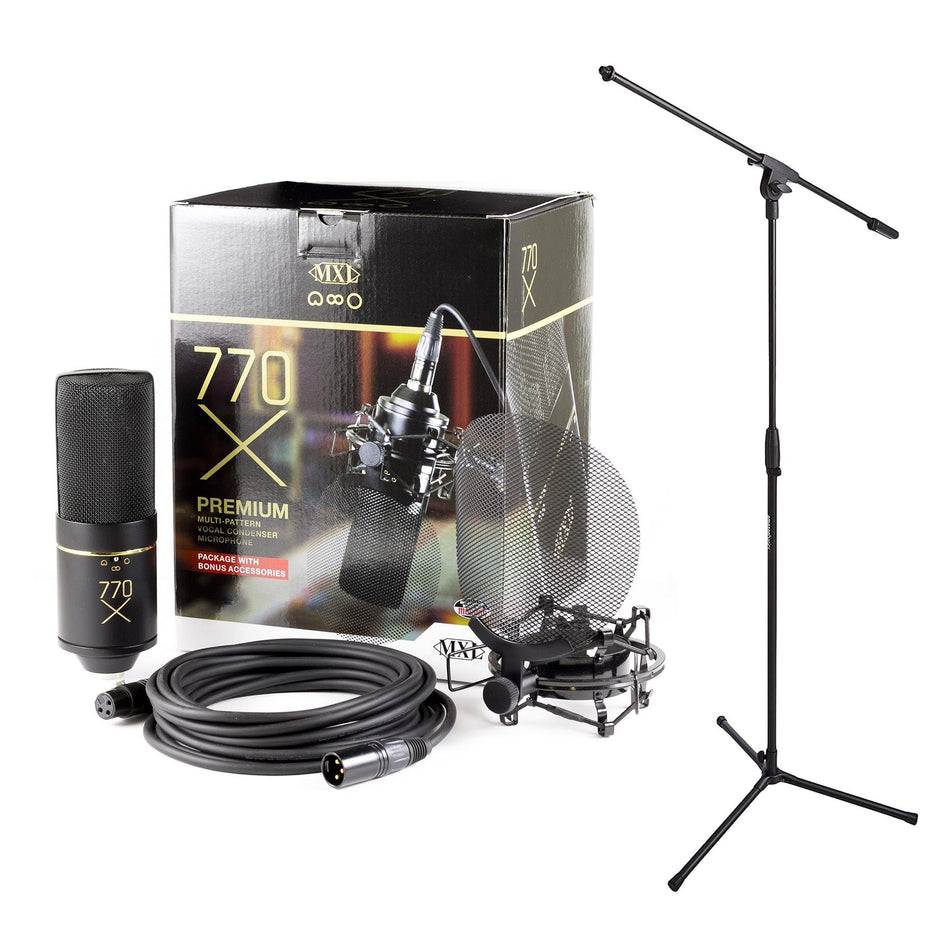 MXL 770X Microphone Package Bundle with Mic Stand