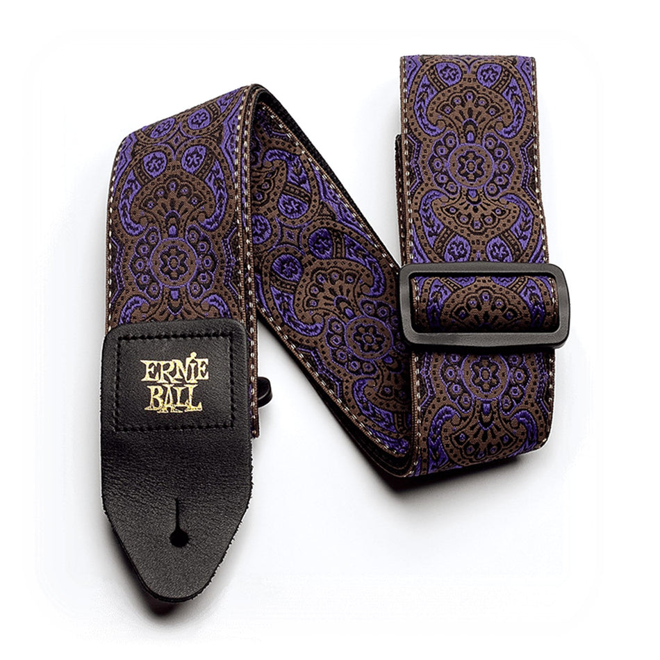 Ernie Ball 4164 Purple Paisley Classic Jacquard Adjustable 2" Wide Guitar or Bass Strap