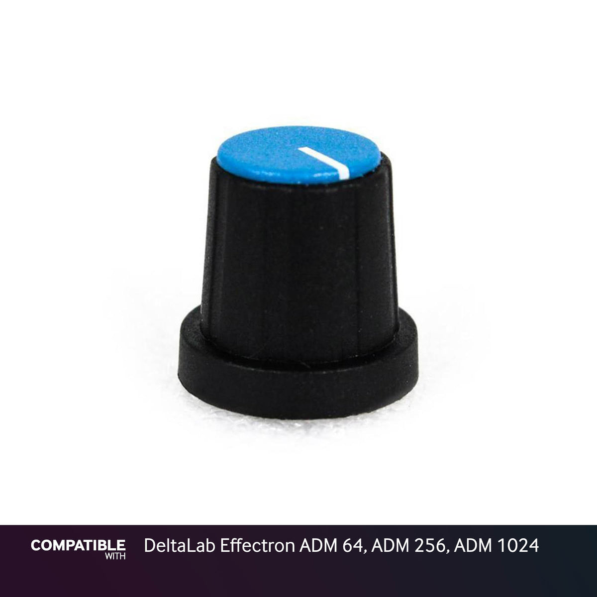 Black Knob with Blue Cap for DeltaLab Effectron ADM 64, ADM 256, ADM 1024