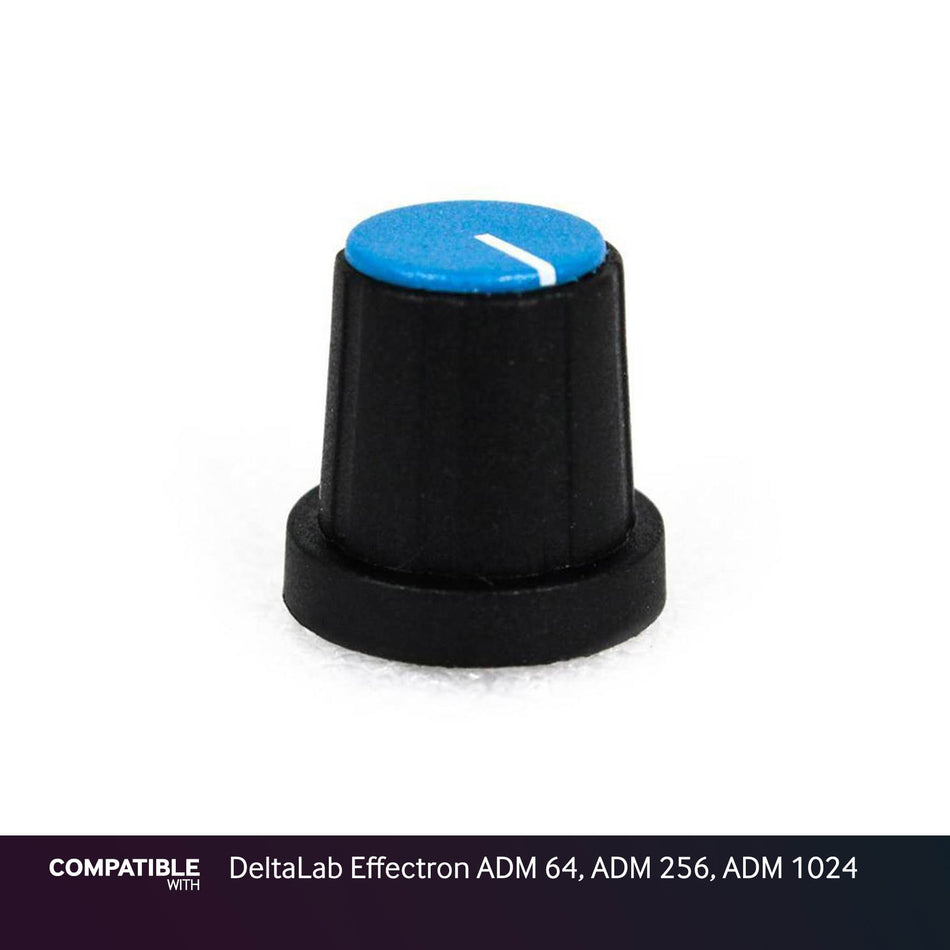 Black Knob with Blue Cap for DeltaLab Effectron ADM 64, ADM 256, ADM 1024