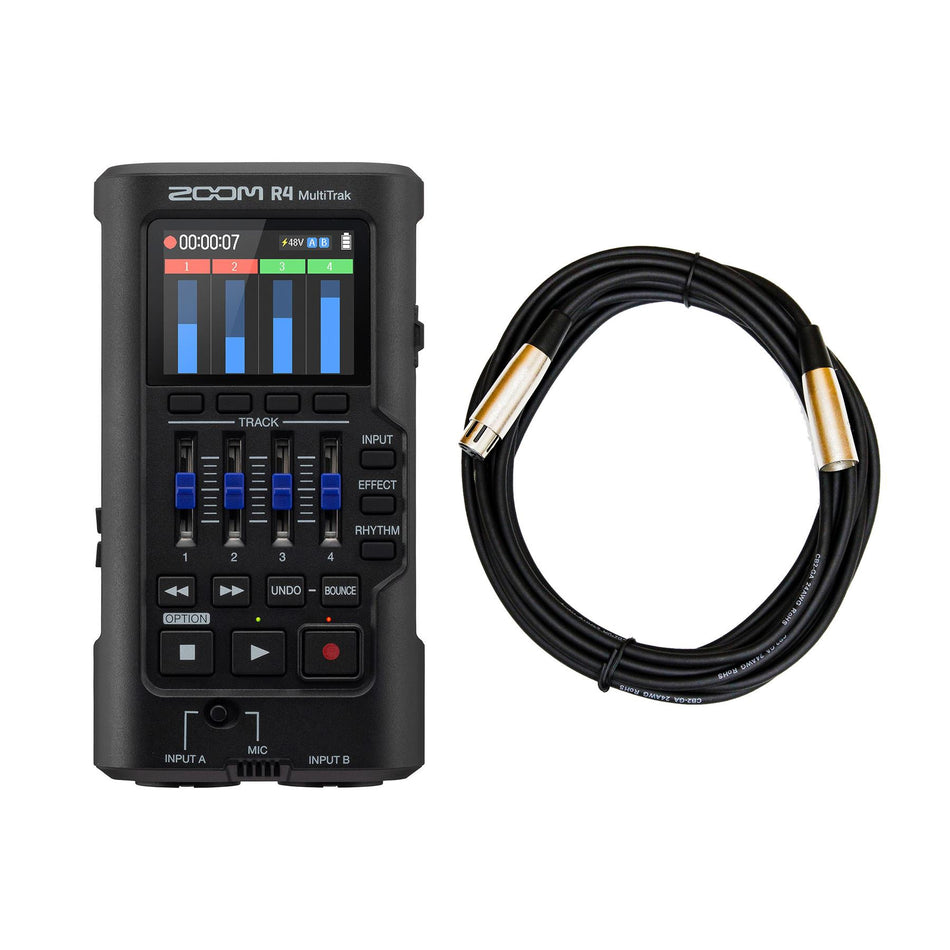 Zoom R4 Digital Multitrack Recorder Bundle with 20-foot XLR Cable