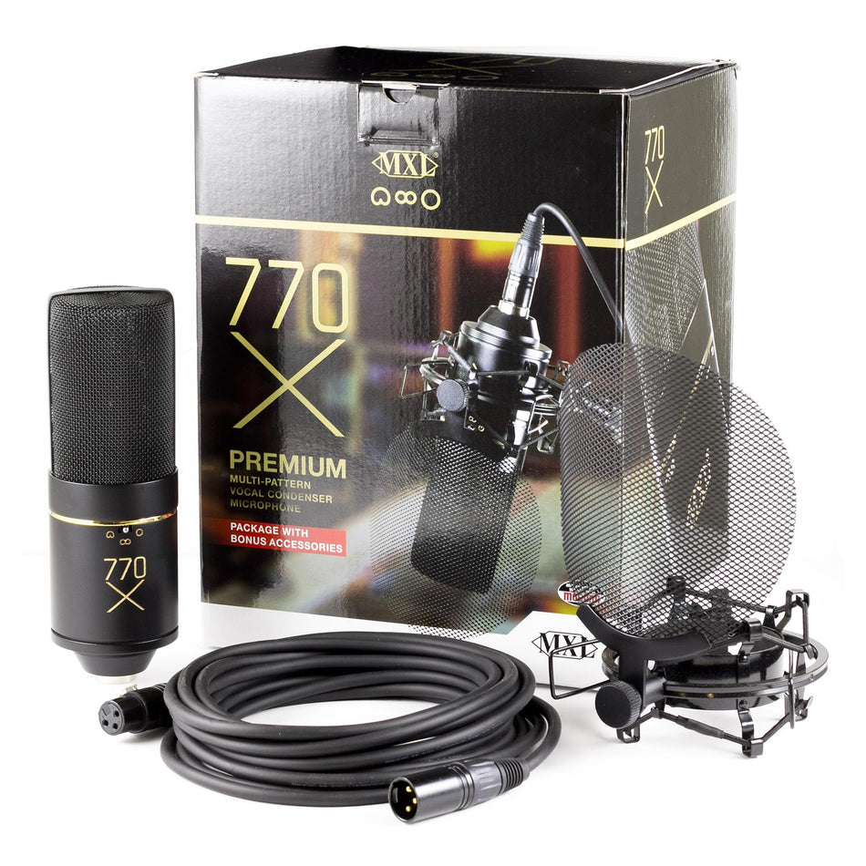 MXL 770X Multi Pattern Condenser Microphone Package