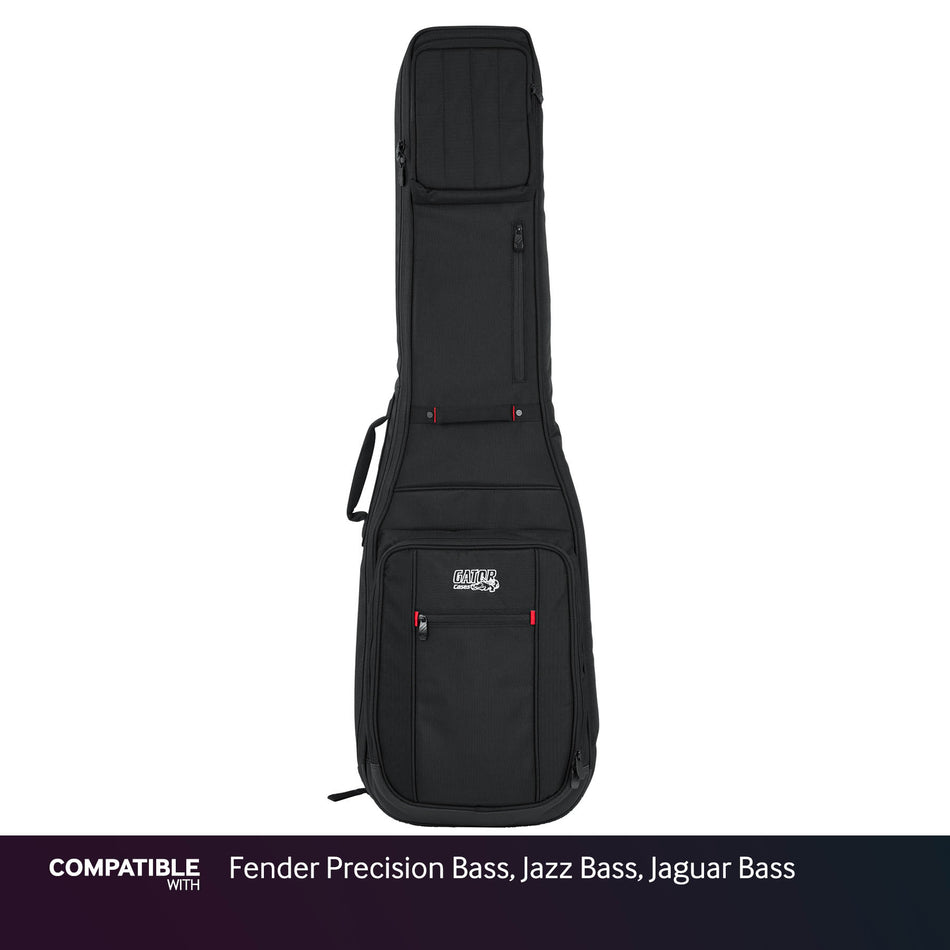 Gator Dual Ultimate Gig Bag for Fender Precision Bass, Jazz Bass, Jaguar Bass