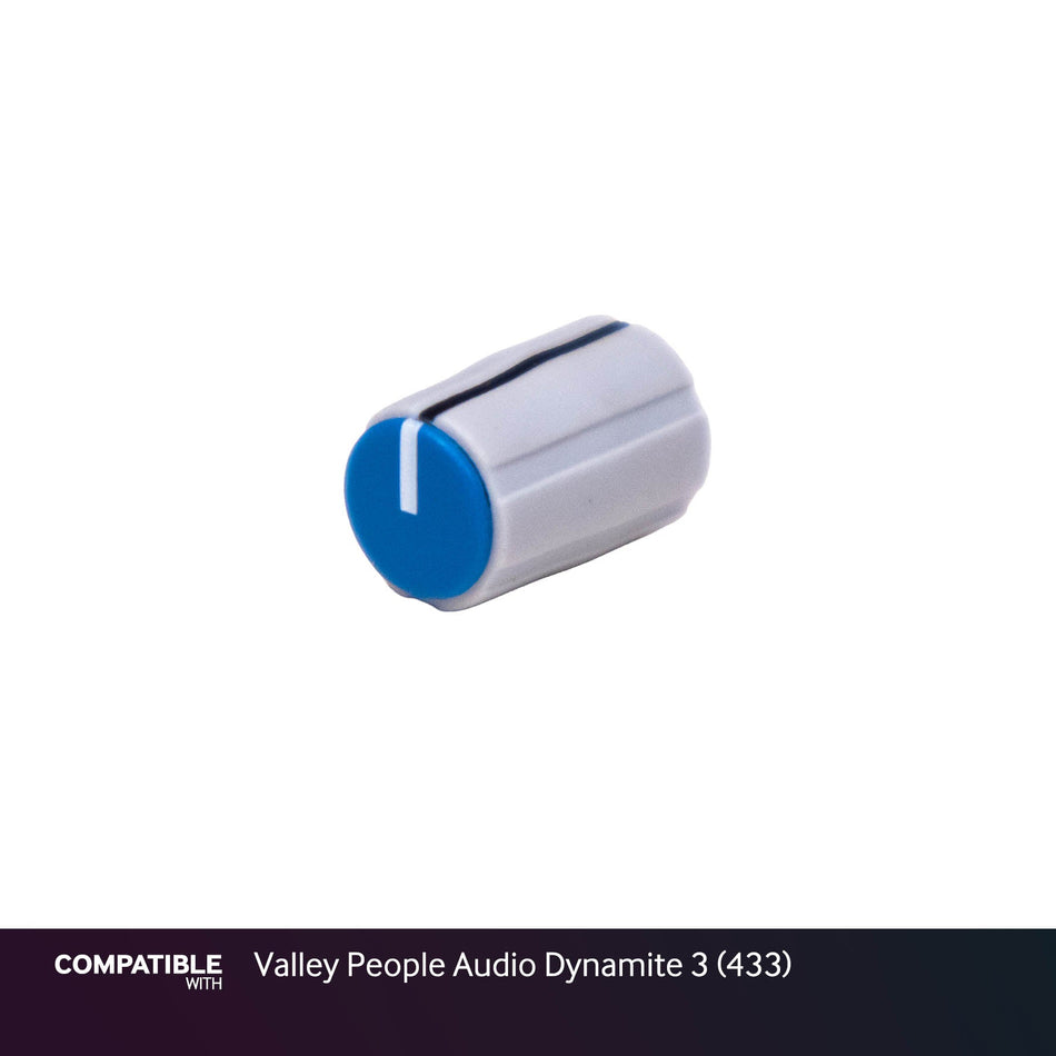 Collet Knob with Blue Cap for Valley People Audio Dynamite 3 (433)