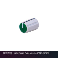 Collet Knob with Green Cap for Valley People Audio Leveller, GATEX, KEPEX II