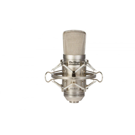 Stereo Pair of On-Stage AS800 Condenser Microphones with XLR Cables & Stands