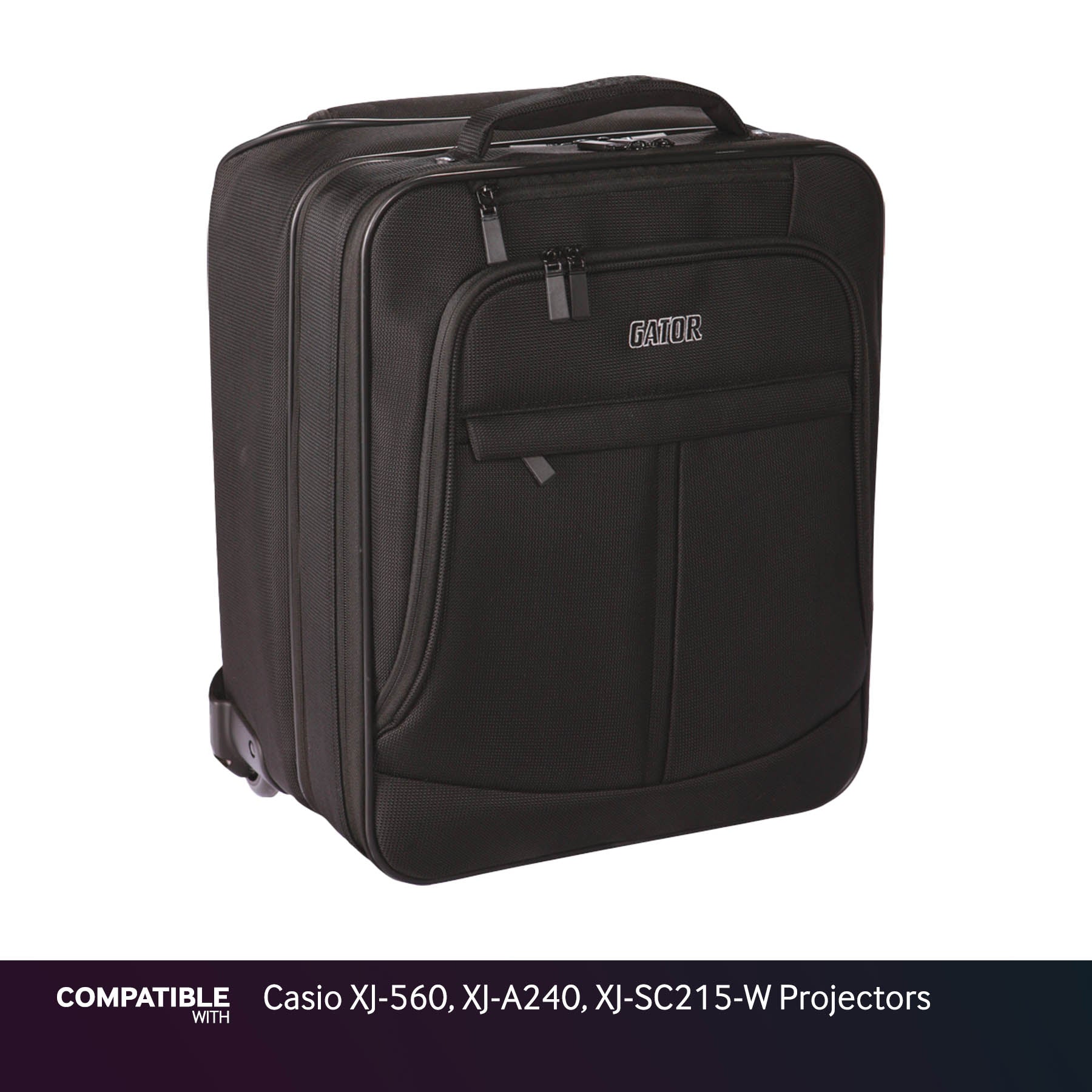 Gator Laptop & Projector Travel Case with Wheels for Casio XJ-560, XJ-A240, XJ-SC215-W Projectors