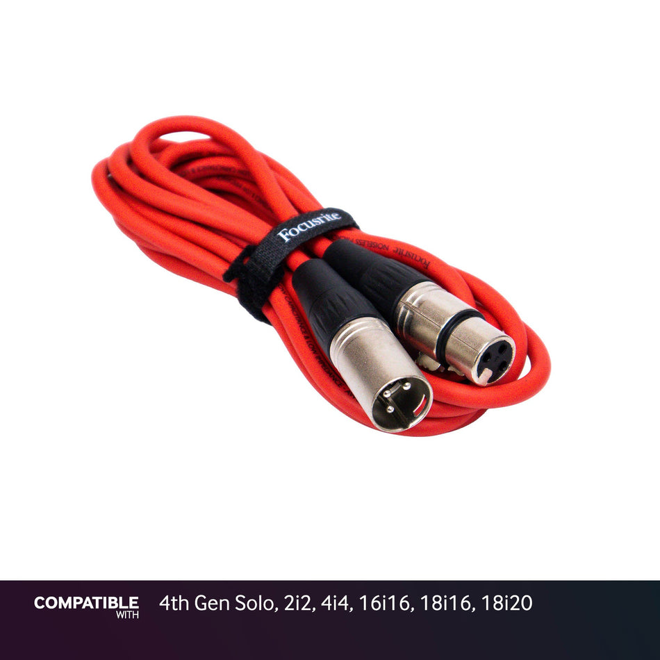 Focusrite Red Microphone Cable for 4th Gen Solo, 2i2, 4i4, 16i16, 18i16, 18i20