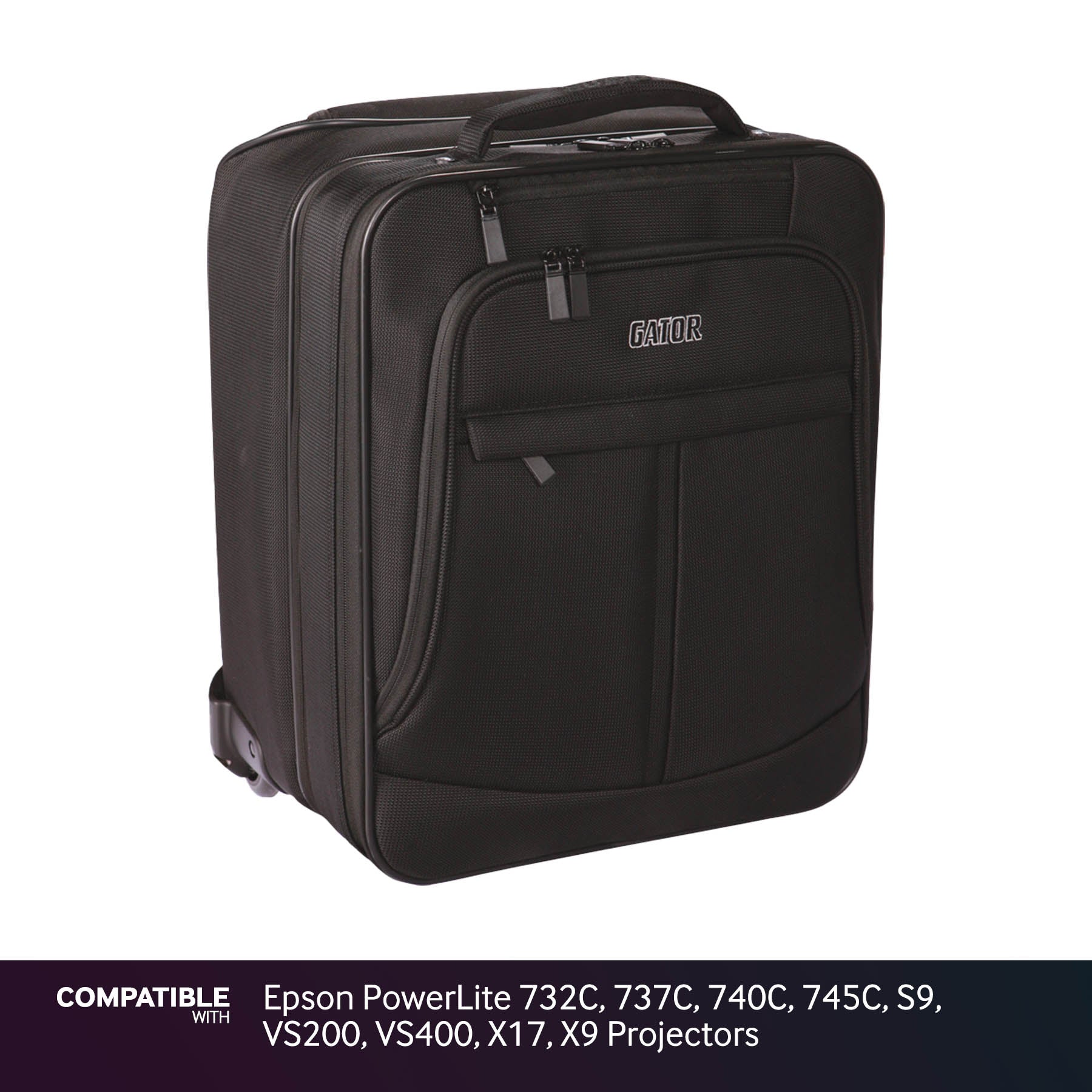 Gator Laptop & Projector Travel Case with Wheels for Epson PowerLite 732C, 737C, 740C, 745C, S9, VS200, VS400, X17, X9 Projectors