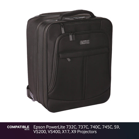 Gator Laptop & Projector Travel Case with Wheels for Epson PowerLite 732C, 737C, 740C, 745C, S9, VS200, VS400, X17, X9 Projectors