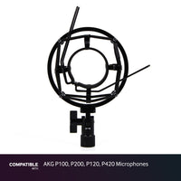 Black Shock Mount fits AKG P100, P200, P120, P420 Microphones