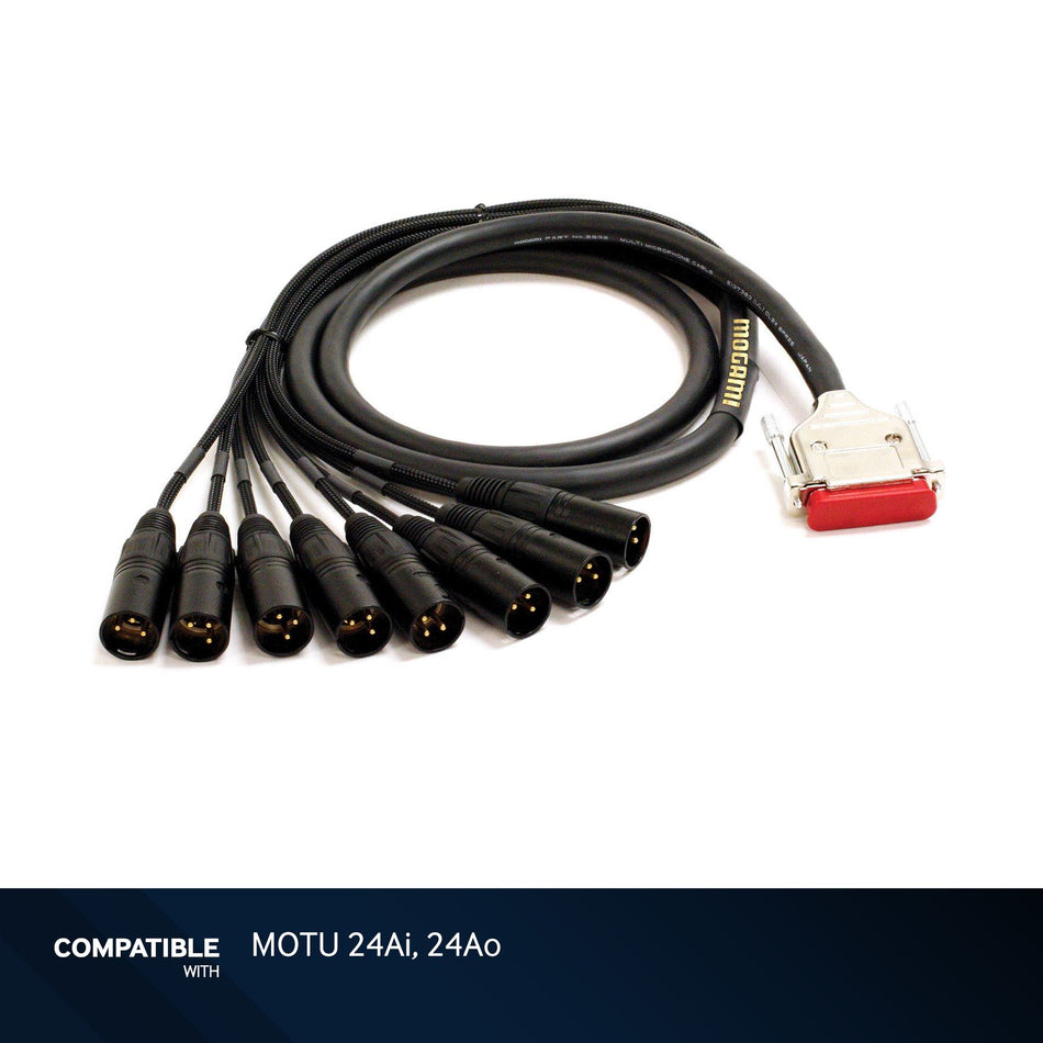 Mogami Gold 20-foot DB25 to XLRM 8-Channel Analog Snake for MOTU 24Ai and 24Ao