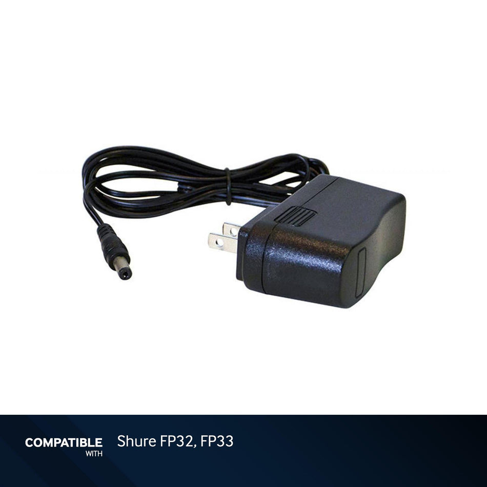 9V Power Supply for Shure FP32 and FP33 Field Mixers