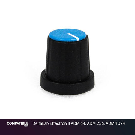 Black Knob with Blue Cap for DeltaLab Effectron II ADM 64, ADM 256, ADM 1024