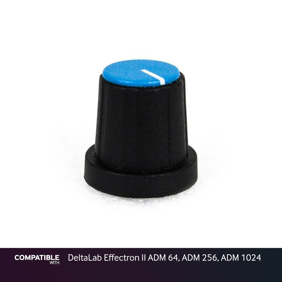 Black Knob with Blue Cap for DeltaLab Effectron II ADM 64, ADM 256, ADM 1024